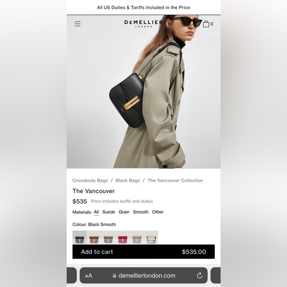 DeMellier Handbags - Demellier London THE VANCOUVER bag - Retails $530